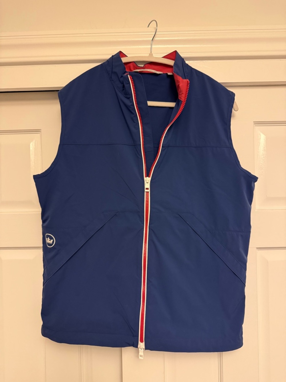 Peter Millar Royal Blue Quilted Vest with Red Trim